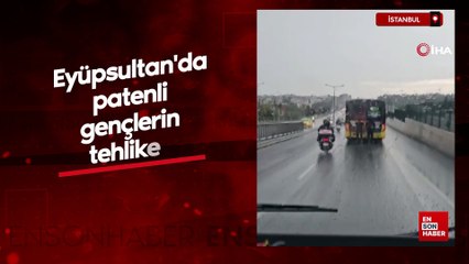 İstanbul'da patenli gençlerin tehlikeli yolculuğu