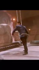 Jet Li and his son fight side by side, combining their skills in perfect harmony.