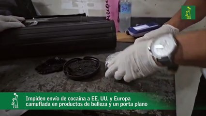Impiden envío de cocaína a EE. UU. y Europa camuflada en productos de belleza y un porta plano