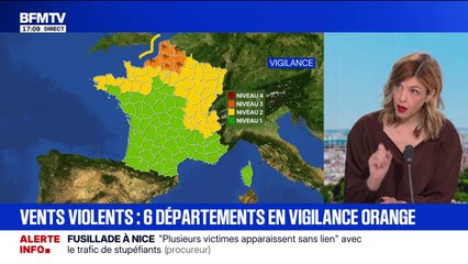 Vents violents: six départements sont placés en vigilance orange par Météo-France