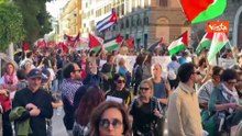 "Morte al sionismo, Gaza arriviamo", gli striscioni al corteo per la Palestina a Roma
