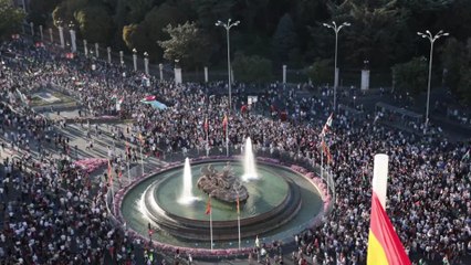 Decenas de miles MARCHAN en Madrid en APOYO a Palestina
