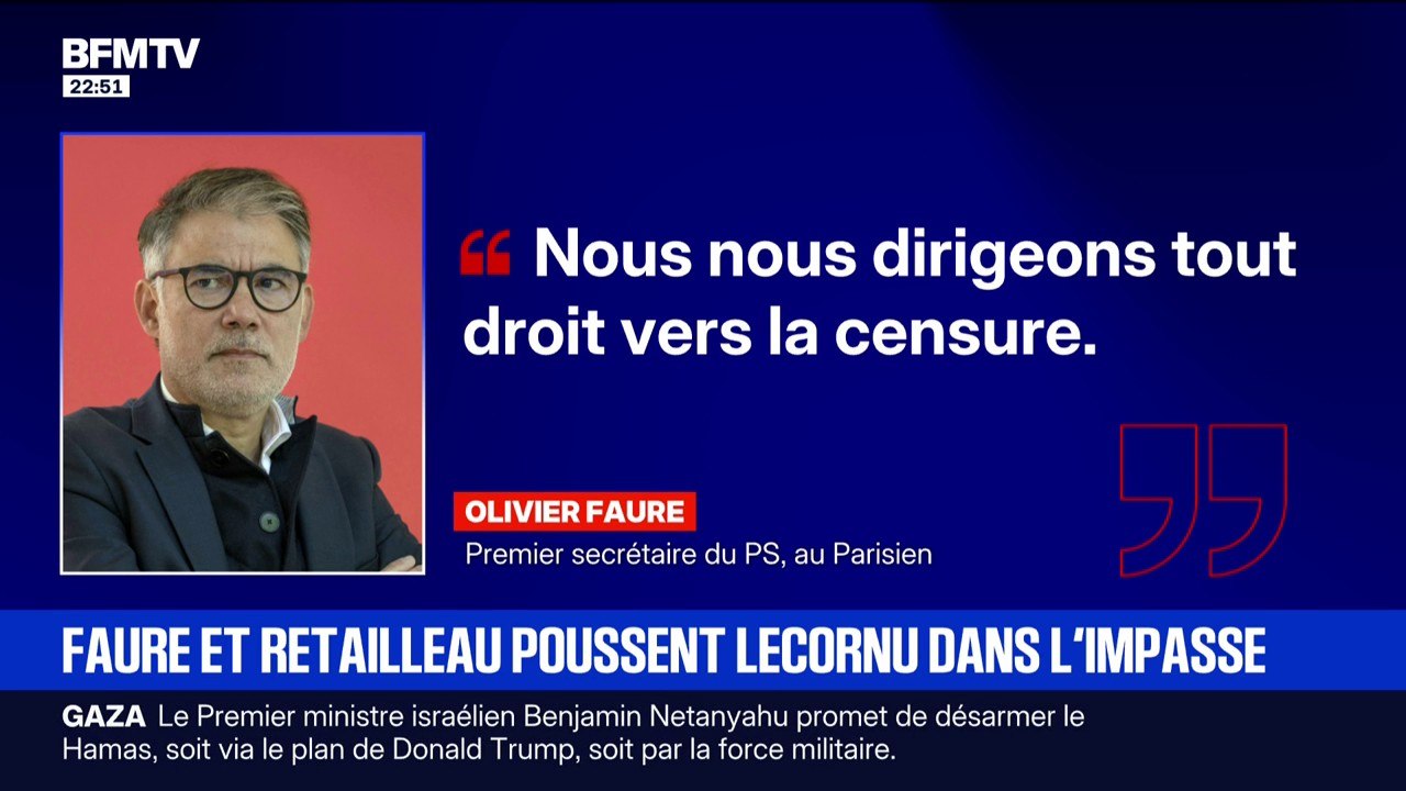 Politique de Sébastien Lecornu: Olivier Faure, Premier secrétaire du PS, estime que le Premier ministre "se dirige tout droit vers la censure"