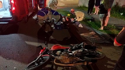 Motociclista sofre fratura na perna após acidente grave na Rua Natal em Cascavel