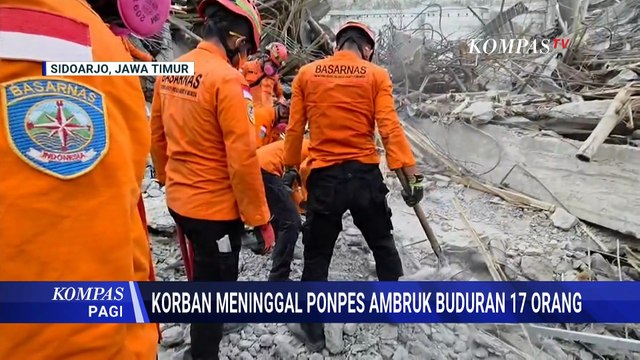 3 Korban Meninggal Ditemukan di Hari ke-6 Pencarian Reruntuhan Ponpes Buduran | KOMPAS PAGI