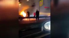İstanbul trafiğinde korku dolu anlar: Seyir halindeyken alev topuna döndü!