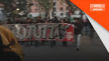Protes pro-Palestin di Rome bertukar tegang selepas serbuan Flotila Gaza