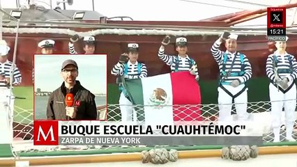 El buque Cuauhtémoc vuelve al mar y zarpa de Estados Unidos en su regreso a México