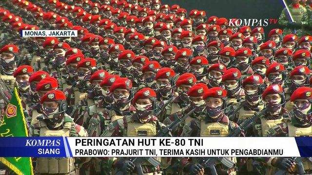 HUT ke-80 TNI, Presiden Prabowo Ucap Terima Kasih ke Prajurit Atas Pengabdian pada Negeri