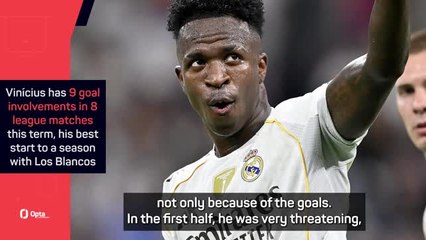 Alonso delighted with sharp Vinicius after two-goal display