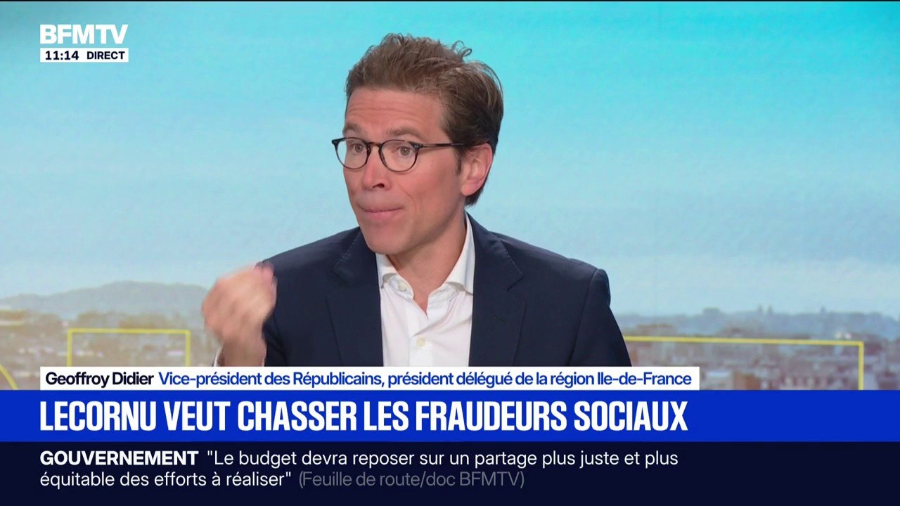 Budget 2026: "Faire en sorte que travailler rapporte toujours plus que de vivre de l'assistance", lance Geoffroy Didier, vice-président des Républicains