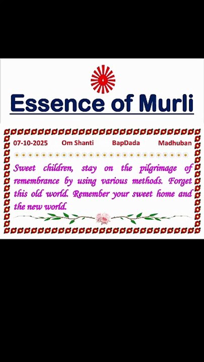 🇲🇰 Essence of Murli 7 October 2025 English in Male Voice| #brahmakumaris #madhuban #shantivan