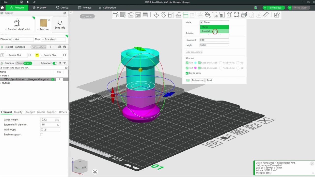 🍉 How To Edit STL Files - Bambu Studio Cut Object - Cut STL File - Bambu Studio Tutorial