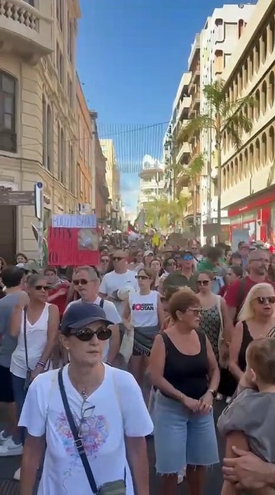Manifestación en apoyo al pueblo palestino en Santa Cruz de Tenerife
