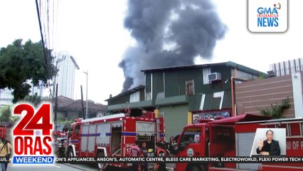 Sunog sa warehouse sa QC, ginamitan na ng fire suppression robot dahil sa kapal ng usok | 24 Oras Weekend