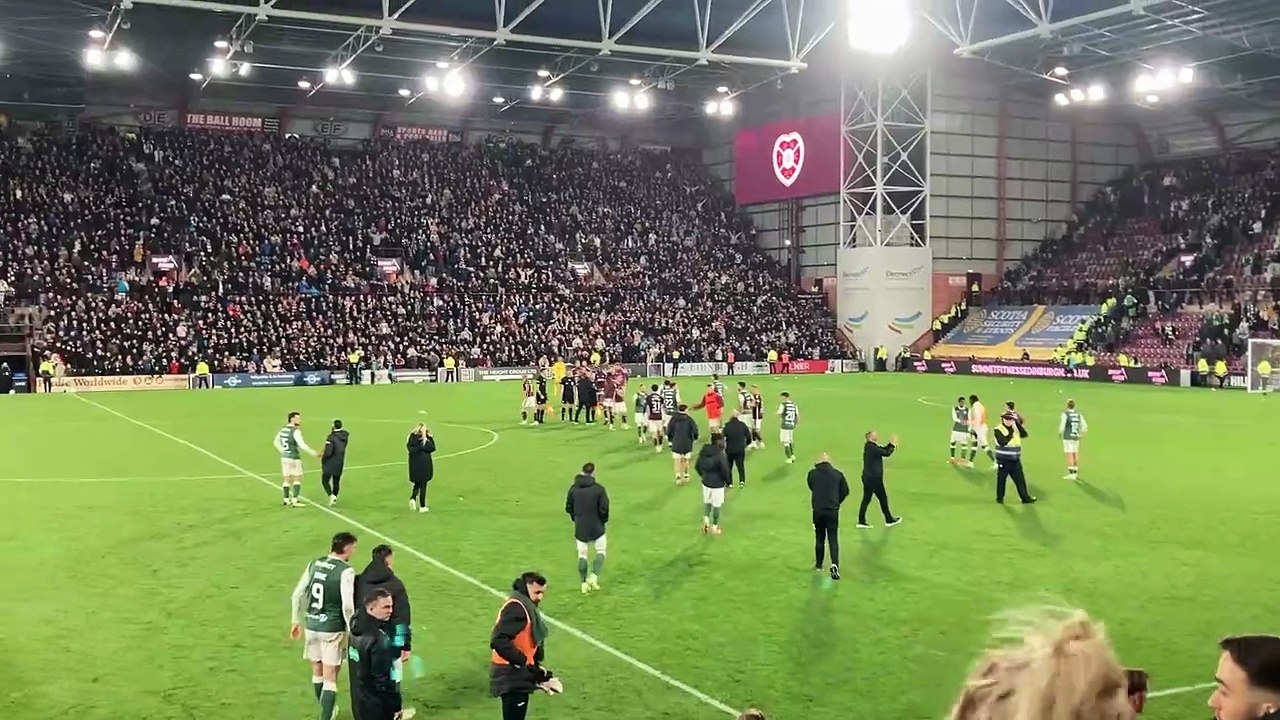 Watch wild Hearts derby party as Craig Halkett sparks scenes of joy and song inside Tynecastle