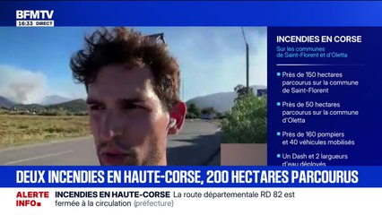 Incendies en Haute-Corse: "Il y a encore pas mal de fumée", déclare Nathan, vacancier sur place