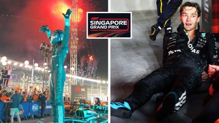 George Russell se queda con P1 en el GP de Singapur; así festeja el podio el piloto de Mercedes