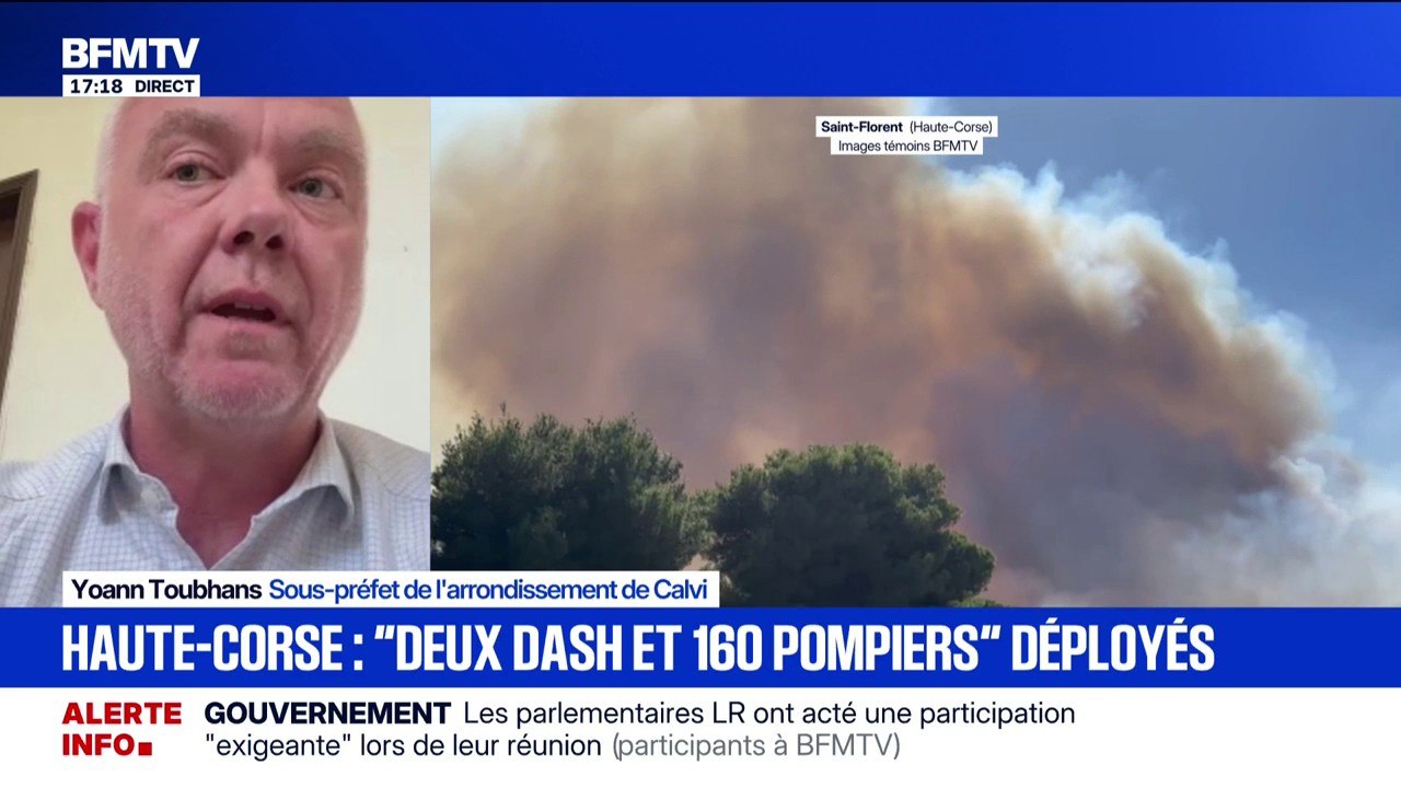 Incendies en Haute-Corse: le sous-préfet de l'arrondissement de Calvi, Yoann Toubhans, déclare "qu'il n'y a aucune victime à déplorer"