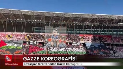 Sivasspor taraftarından Gazze koreografisi