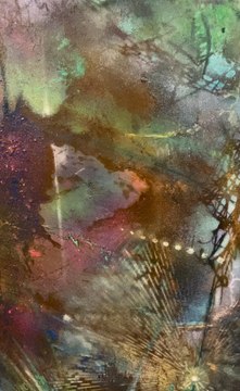 Technique mixte sur toile - Ce tableau invite à la contemplation d’un instant suspendu, celui où l’ombre se dissout dans l’éclat.On y perçoit la mémoire des éléments — la lente alchimie du temps, le secret des métamorphoses #art # art contemporain