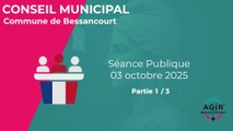 Conseil Municipal 03 Octobre 2025 - Commune de Bessancourt (partie 1/3)