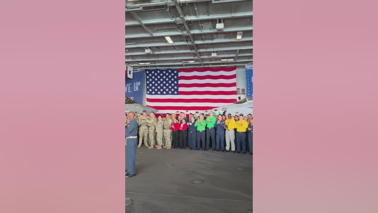 TRUMP and Melania Receive a WARM Welcome at USS George H.W. Bush