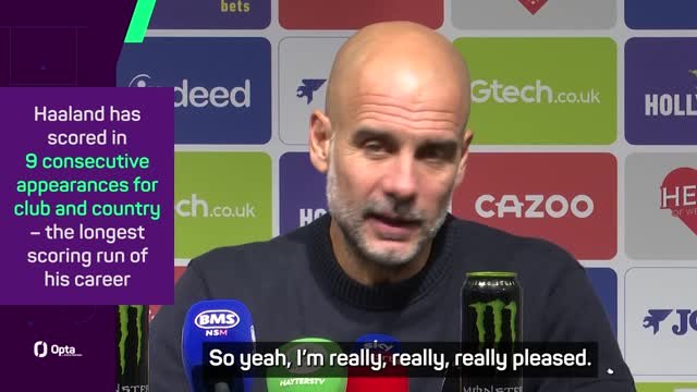 Guardiola 'really, really pleased' with Haaland after Brentford winner
