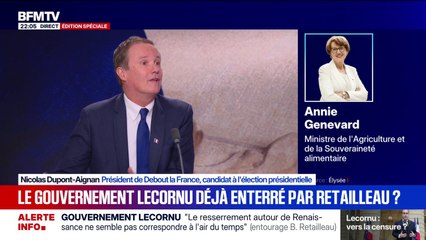 Pour Nicolas Dupont-Aignan, président de (Debout la France), le gouvernement de Sébastien Lecornu "est une provocation"