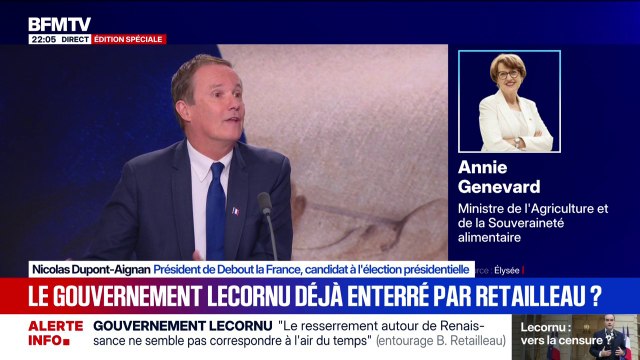 Pour Nicolas Dupont-Aignan, président de (Debout la France), le gouvernement de Sébastien Lecornu est une provocation