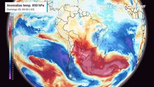 Domingo, 5 de outubro: anomalia em 850 hPa (massas de ar)