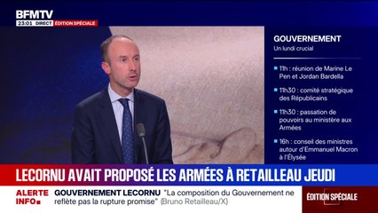 Le Premier ministre Sébastien Lecornu avait proposé le poste de ministre des Armées à Bruno Retailleau, un poste qu'il a refusé
