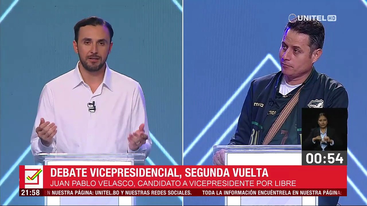 “No soy tu enemigo, soy tu rival político”, dice Velasco a Lara durante debate vicepresidencial