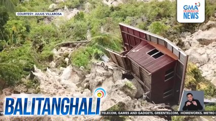 Malalaking bato at lupa, nahulog mula sa bundok kasunod ng magnitude 6.9 na lindol | Balitanghali