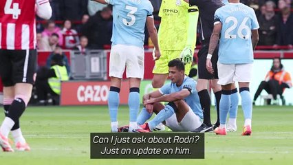 'Looks like it' - Guardiola provides Rodri update after Brentford victory