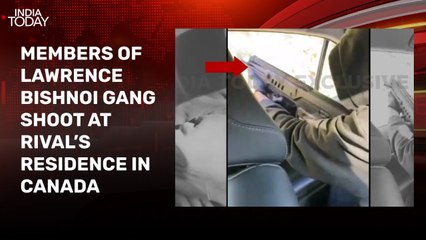 Video: Lawrence Bishnoi gang members open fire at rival's house in Canada
