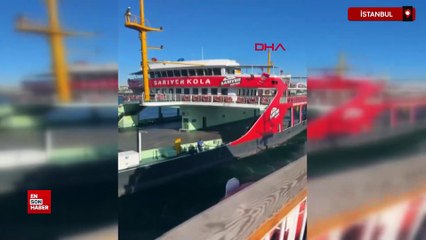 Sirkeci'de feribot iskeleye çarptı