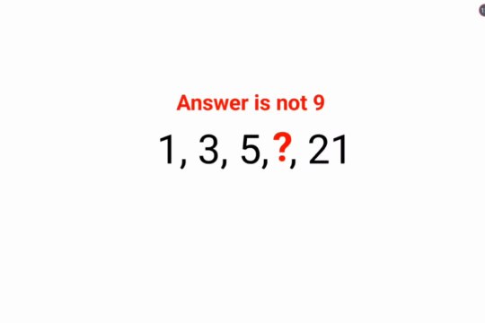 1, 3, 5, ?, 21 Literally 99% could not complete this series test! Answer is not 9. #series #iqtestonline #logicalstation #mathspuzzle #fastandeasymaths #brainteaser