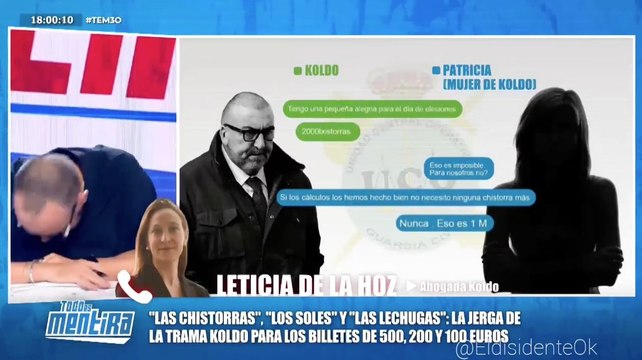 ¡Qué esperpento! La surrealista explicación de la abogada de Koldo para negar que las chistorras del PSOE se refiriesen a billetes de 500 euros