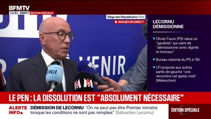 Démission de Sébastien Lecornu: "Il y a une solution très claire, c'est le retour aux urnes", affirme Éric Ciotti (UDR)