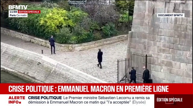Démission de Sébastien Lecornu: Emmanuel Macron aperçu sur les quais parisiens