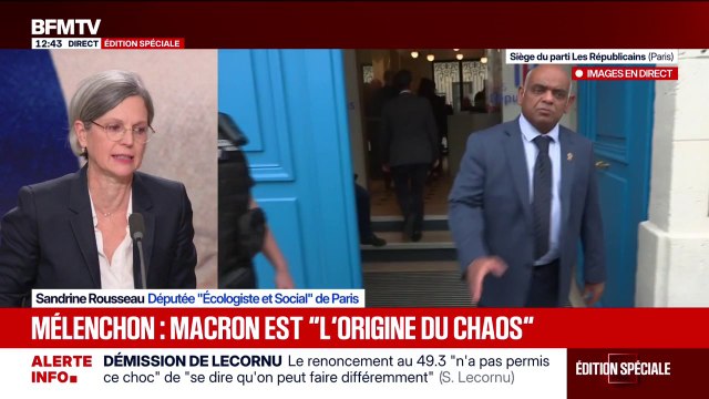 Démission de Sébastien Lecornu: Sandrine Rousseau (les Écologistes) appelle les partis de gauche à se réunir dans la même pièce face à une responsabilité historique