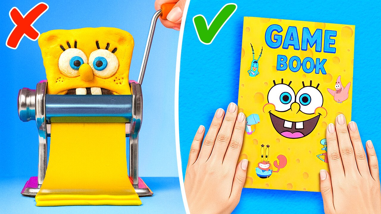 OMG! 😱 SpongeBob Paper GameBook 🌊✨ Play IRL & Discover Hidden Surprises! 🎮