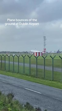 Storm Amy Causes Plane To Bounce off Runway in Dublin, Ireland