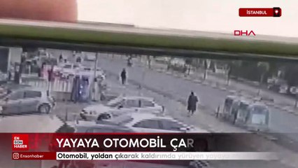 Beylikdüzü'nde kaldırımda yürüyen yayaya otomobil çarptı