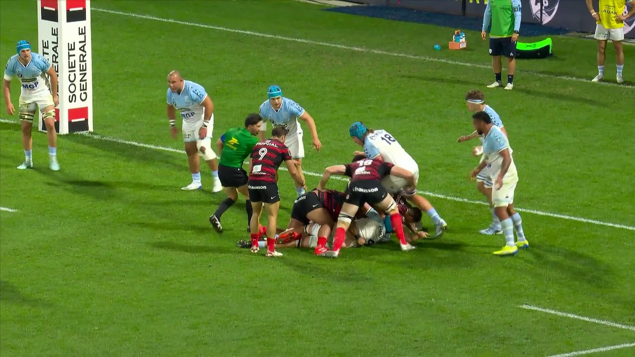 TOP 14 - Essai de Georges-Henri COLOMBE (ST) - Aviron Bayonnais - Stade Toulousain