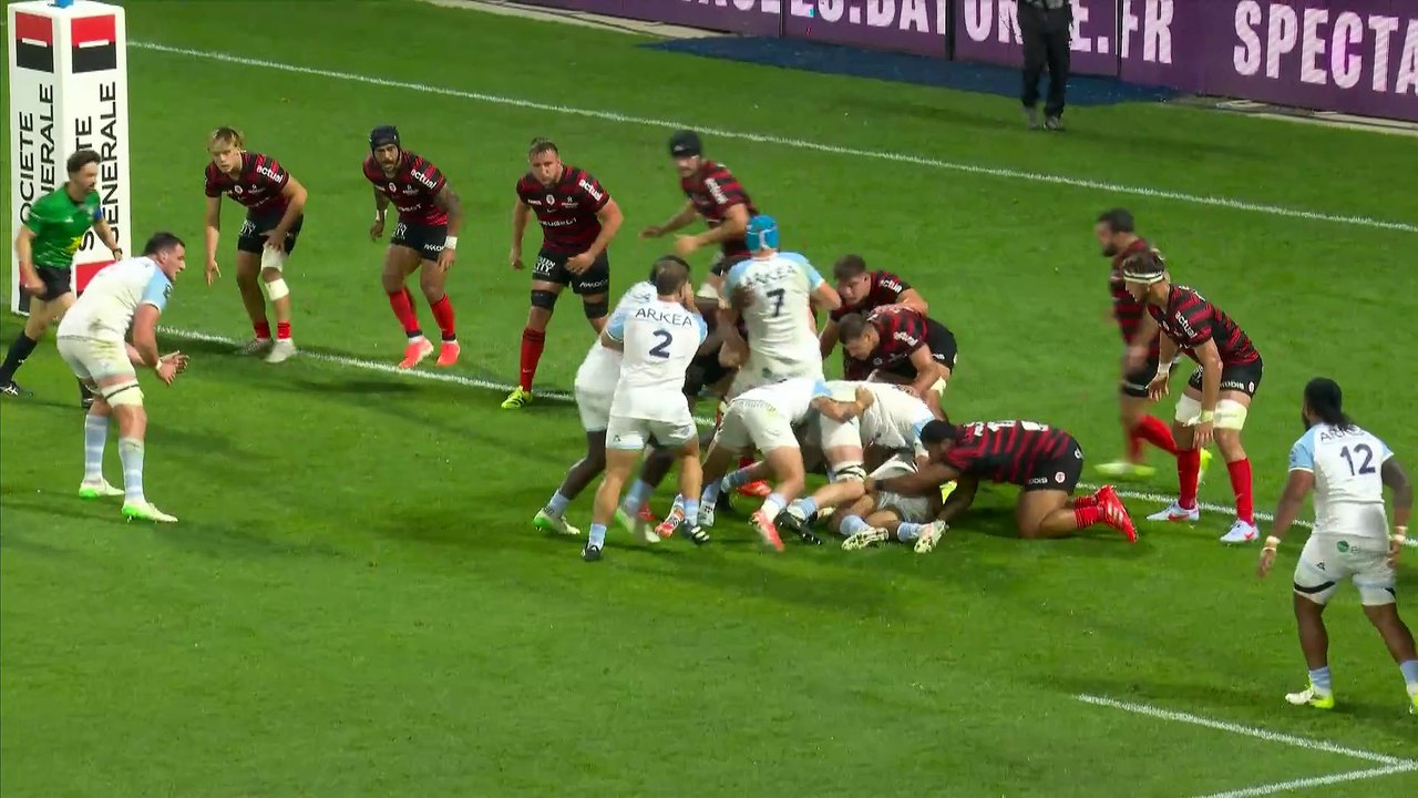 TOP 14 - Essai de Arthur ITURRIA (AB) - Aviron Bayonnais - Stade Toulousain