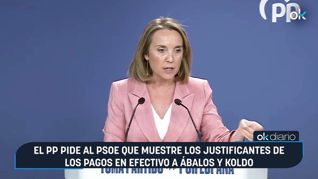 El PP pide al PSOE que muestre los justificantes de los pagos en efectivo a Ábalos y Koldo