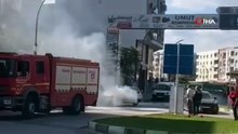 Turgutlu’da seyir halindeki otomobil alev aldı