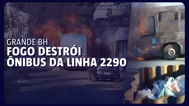Fogo destrói ônibus da linha 2290 em Contagem